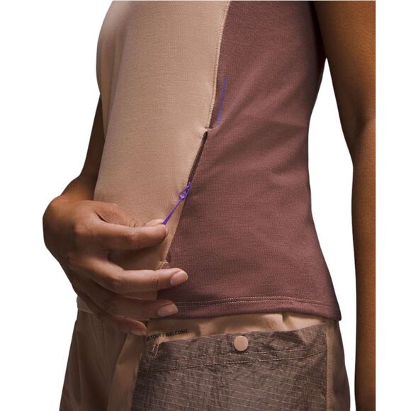 Lululemon Pink Clay Dark Oxide Cap Short Sleeve Hiking Tank Top - Picture 2 of 11